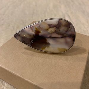 Jasper and Sterling Ring. 
Size 8-8 1/2
